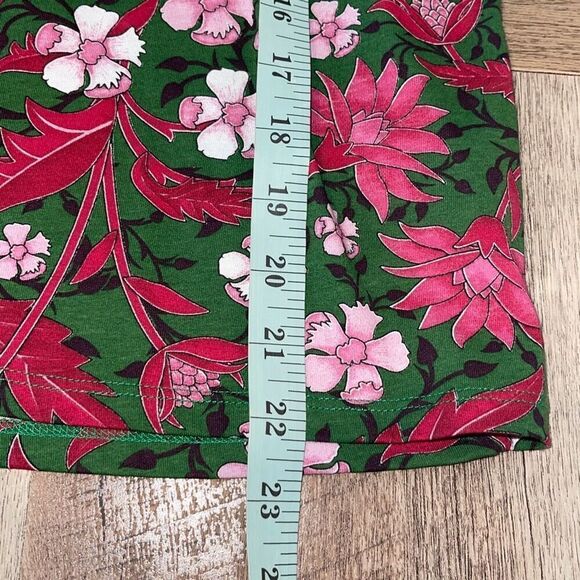Zara Womens Floral Puff Tie Short Sleeve Cotton Top Pink Green Small - Picture 9 of 9